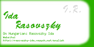 ida rasovszky business card